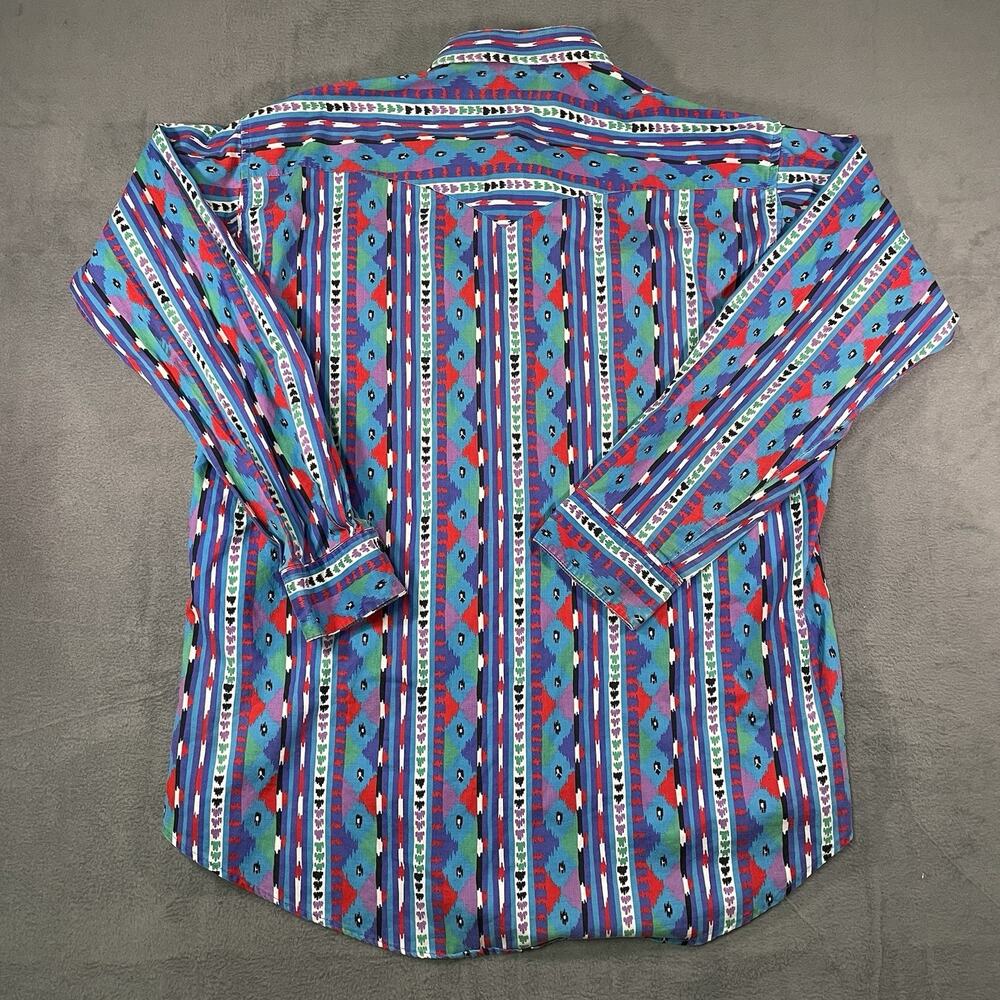 Ruddock Bros Shirt Multicolor Men L Western Aztec Button Up Vintage USA - Picture 10 of 10
